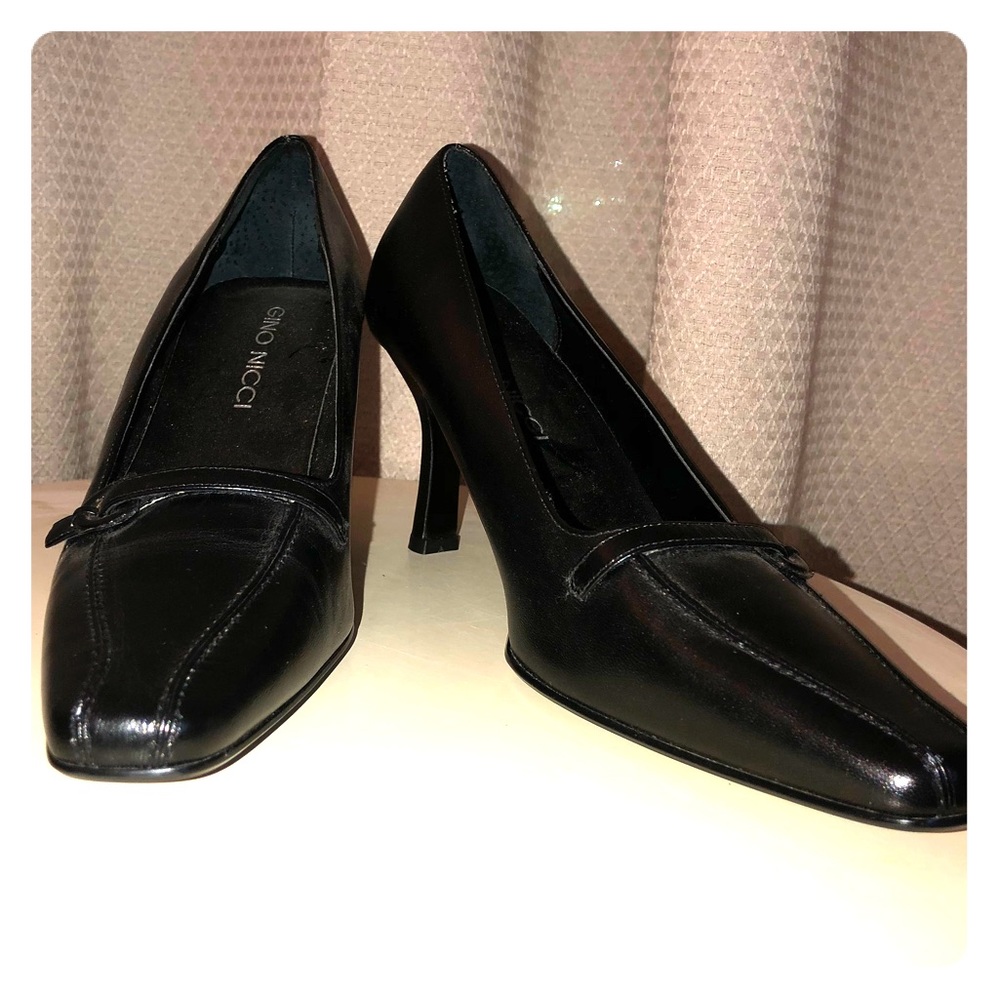 Gino Nicci black leather heels. EUC